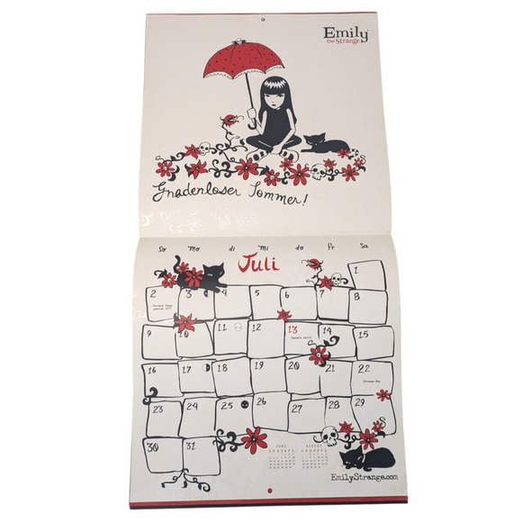 Emily The Strange 2006 Calendar German Edition Goth Hot Topic Black Cats Art - Picture 11 of 11